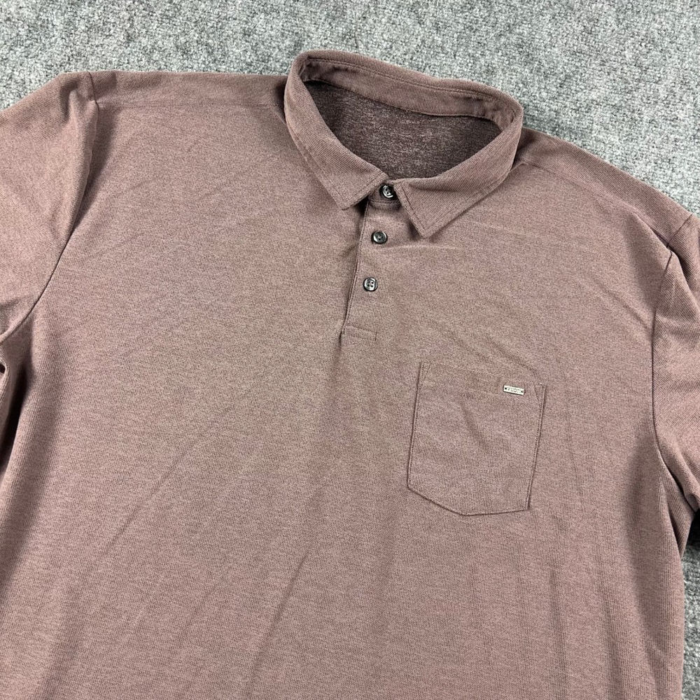 Vuori Polo Shirt Mens XXL Mauve Brown‎ Short Sleeve V164 Performance Golf Pocket